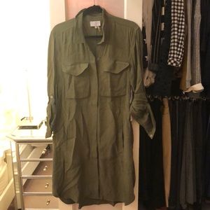 army green shirt dress